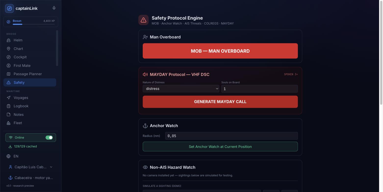 captainLink Safety Protocol Engine